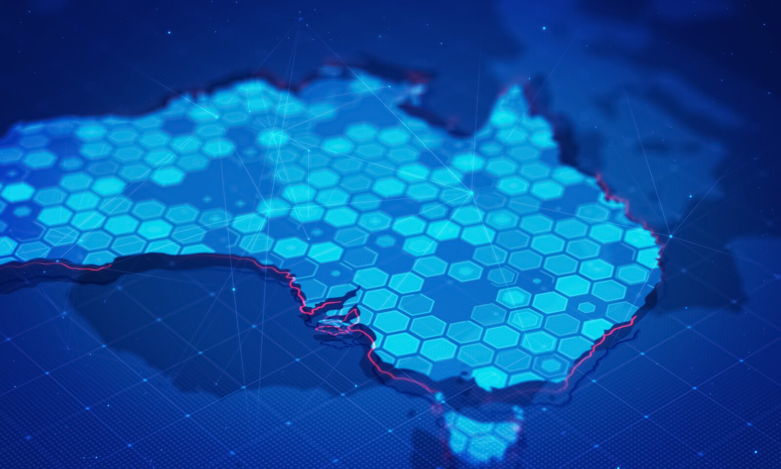 Australia Network | Career Calling International A digital map of Australia shows a connected network, representing Career Calling's reach for vet compliance.