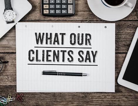 Client Testimonials | Career Calling International A notepad on a desk shows client feedback, highlighting the value of our vet compliance services.